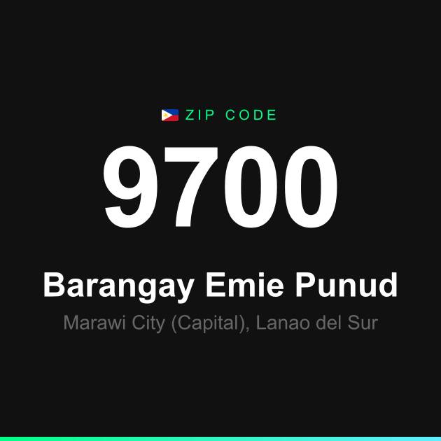 Shareable ZIP code 9700 card for Barangay Emie Punud