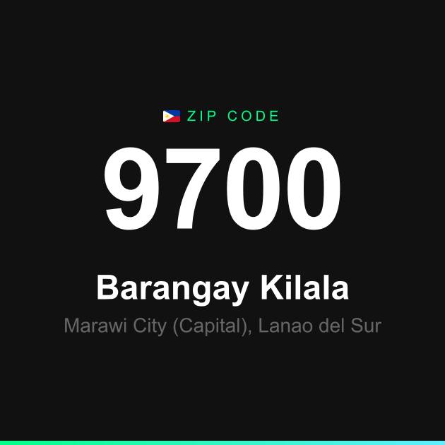 Shareable ZIP code 9700 card for Barangay Kilala