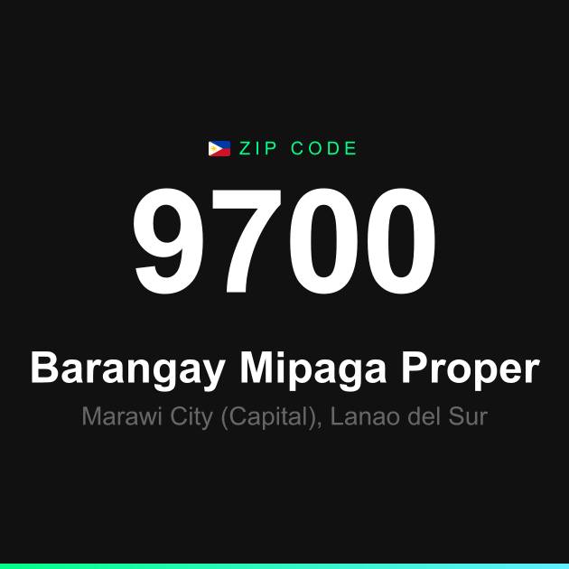 Shareable ZIP code 9700 card for Barangay Mipaga Proper