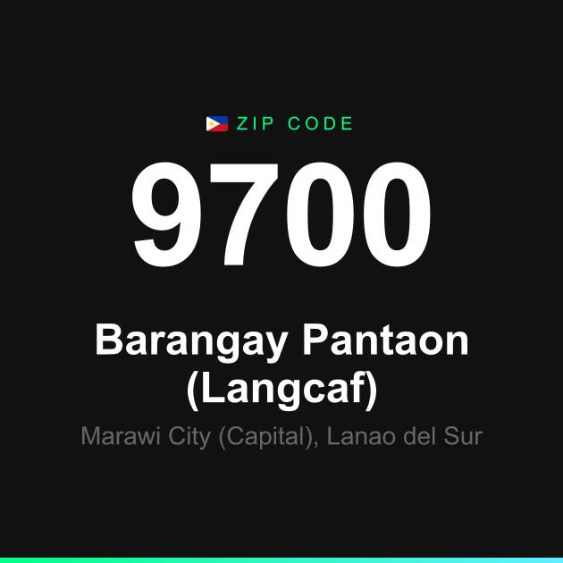 Shareable ZIP code 9700 card for Barangay Pantaon (Langcaf)