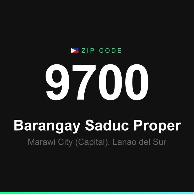 Shareable ZIP code 9700 card for Barangay Saduc Proper