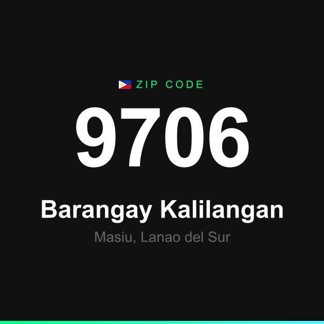 Shareable ZIP code 9706 card for Barangay Kalilangan