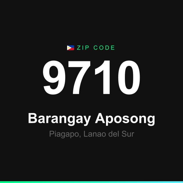 Shareable ZIP code 9710 card for Barangay Aposong