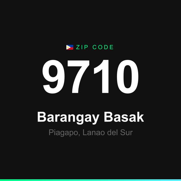 Shareable ZIP code 9710 card for Barangay Basak