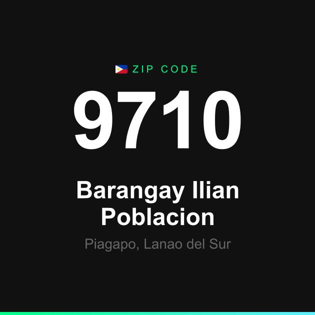 Shareable ZIP code 9710 card for Barangay Ilian Poblacion