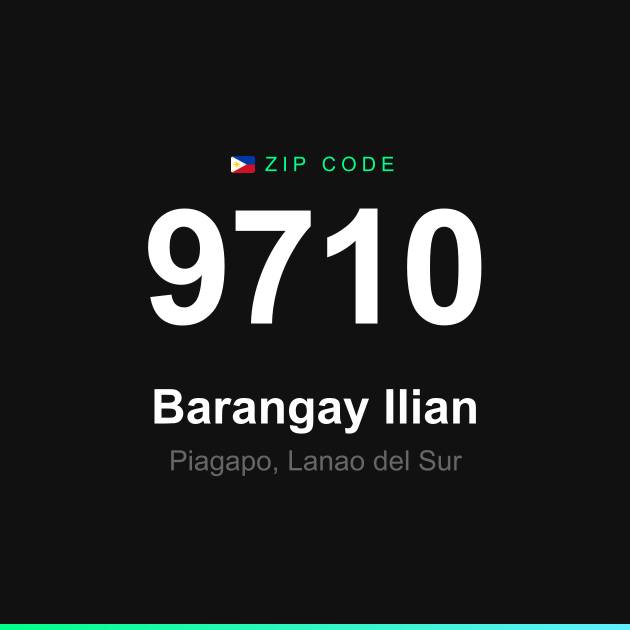 Shareable ZIP code 9710 card for Barangay Ilian