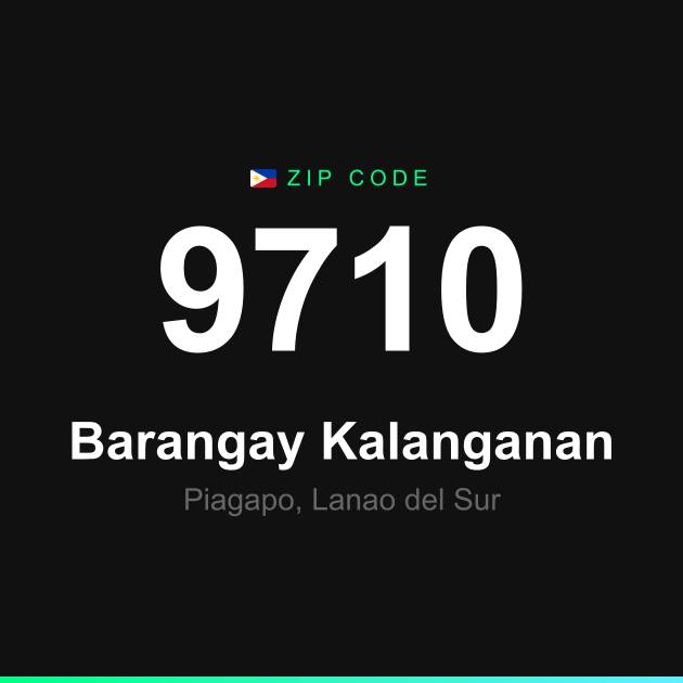 Shareable ZIP code 9710 card for Barangay Kalanganan
