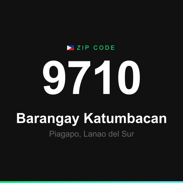 Shareable ZIP code 9710 card for Barangay Katumbacan