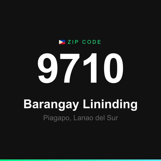 Shareable ZIP code 9710 card for Barangay Lininding