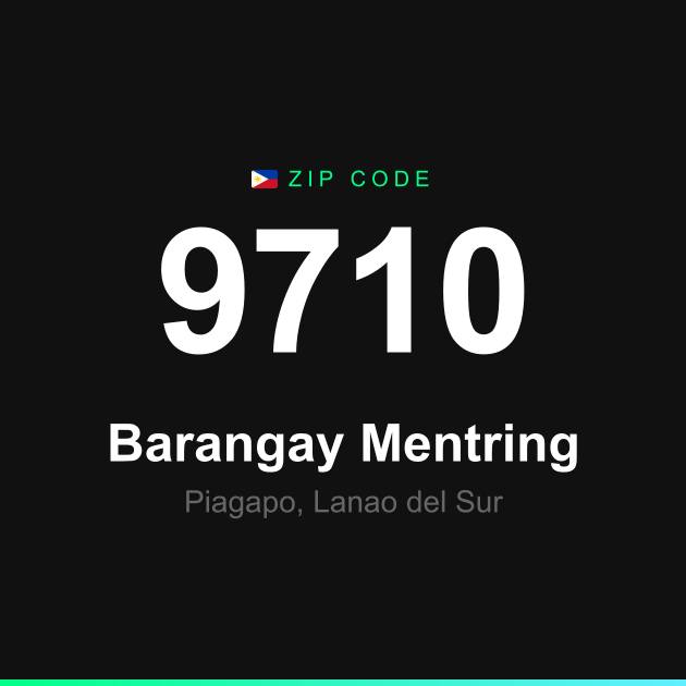 Shareable ZIP code 9710 card for Barangay Mentring