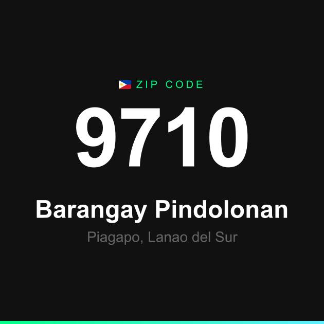 Shareable ZIP code 9710 card for Barangay Pindolonan