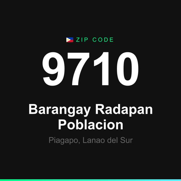 Shareable ZIP code 9710 card for Barangay Radapan Poblacion