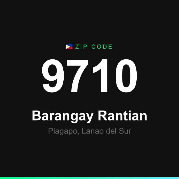Shareable ZIP code 9710 card for Barangay Rantian