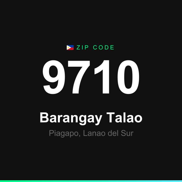 Shareable ZIP code 9710 card for Barangay Talao