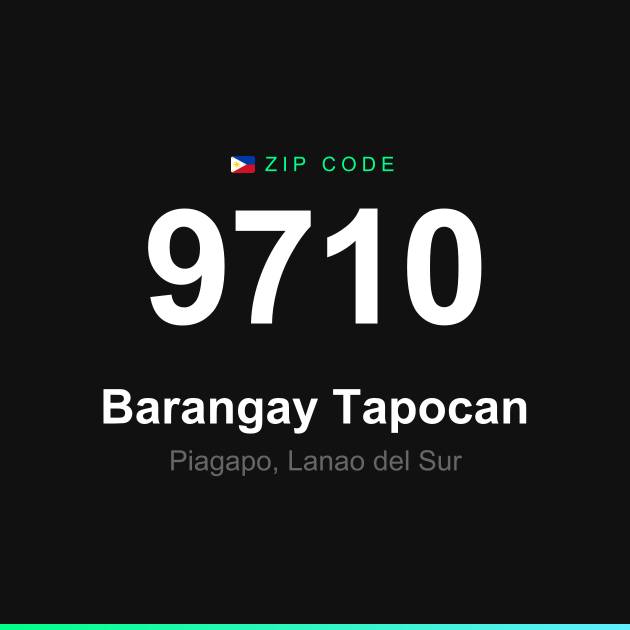 Shareable ZIP code 9710 card for Barangay Tapocan