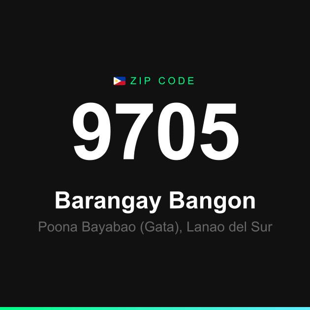 Shareable ZIP code 9705 card for Barangay Bangon