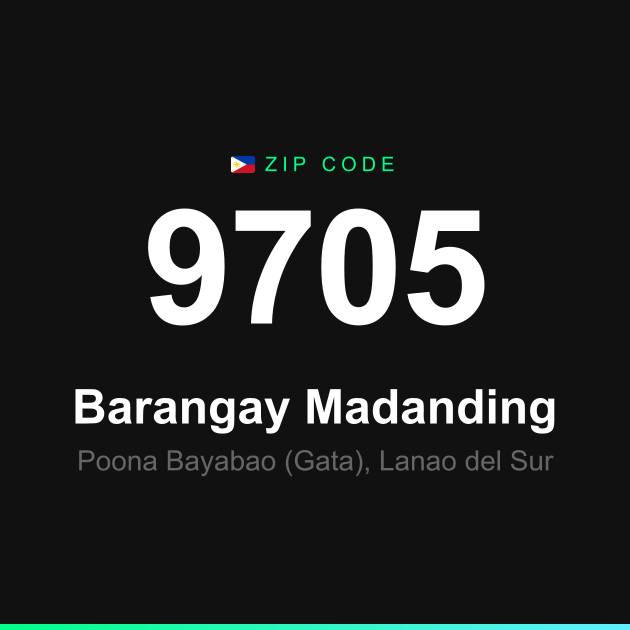 Shareable ZIP code 9705 card for Barangay Madanding