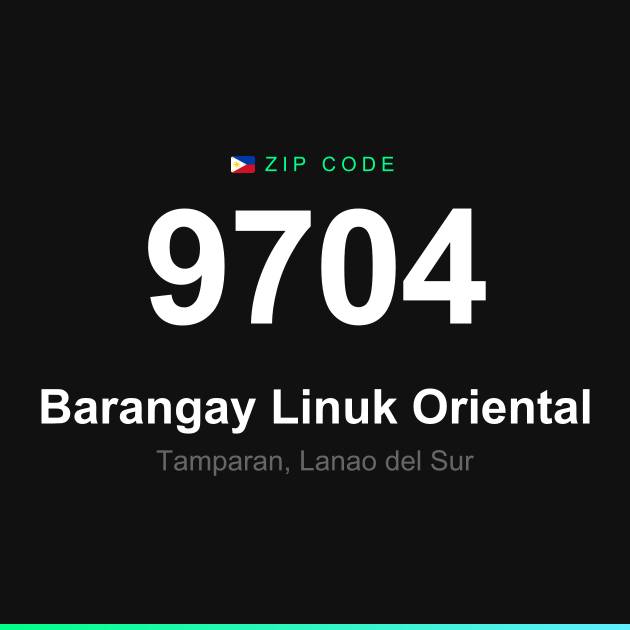 Shareable ZIP code 9704 card for Barangay Linuk Oriental