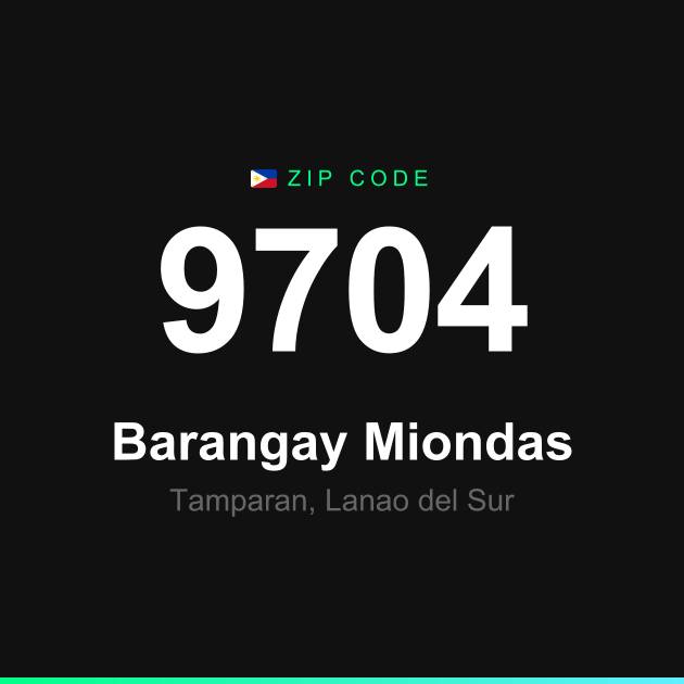 Shareable ZIP code 9704 card for Barangay Miondas