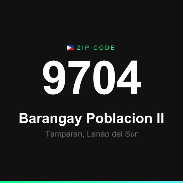 Shareable ZIP code 9704 card for Barangay Poblacion II