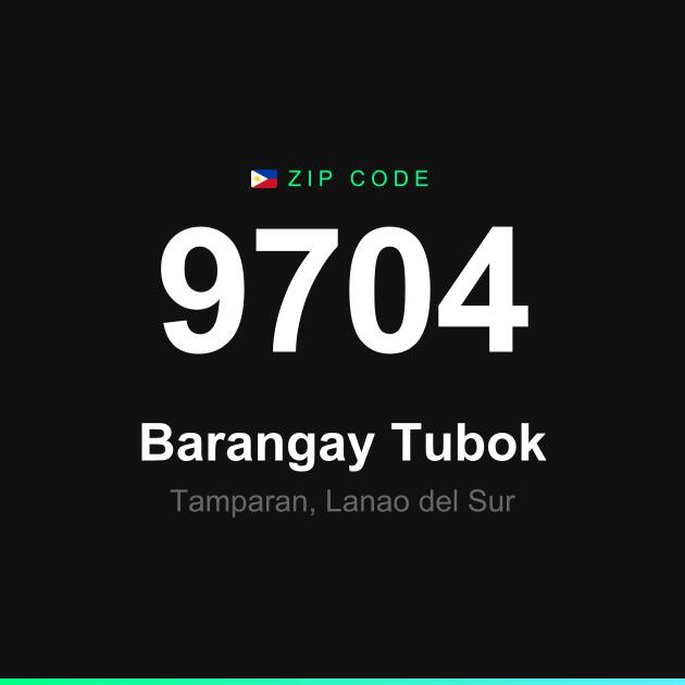 Shareable ZIP code 9704 card for Barangay Tubok