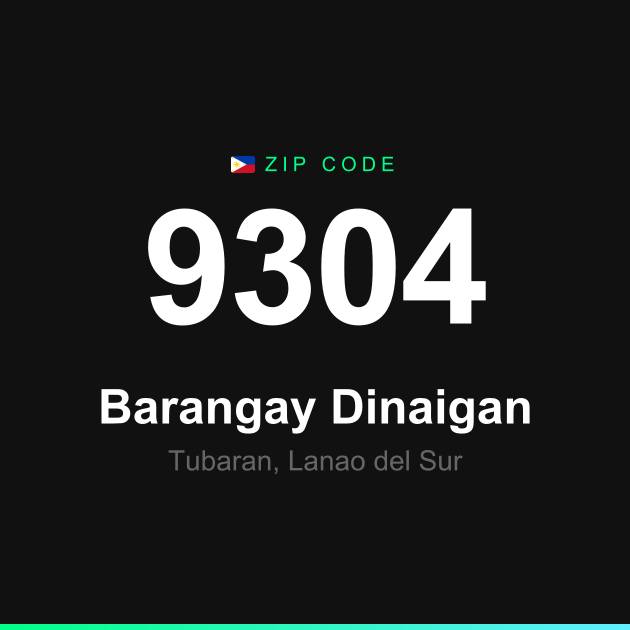 Shareable ZIP code 9304 card for Barangay Dinaigan