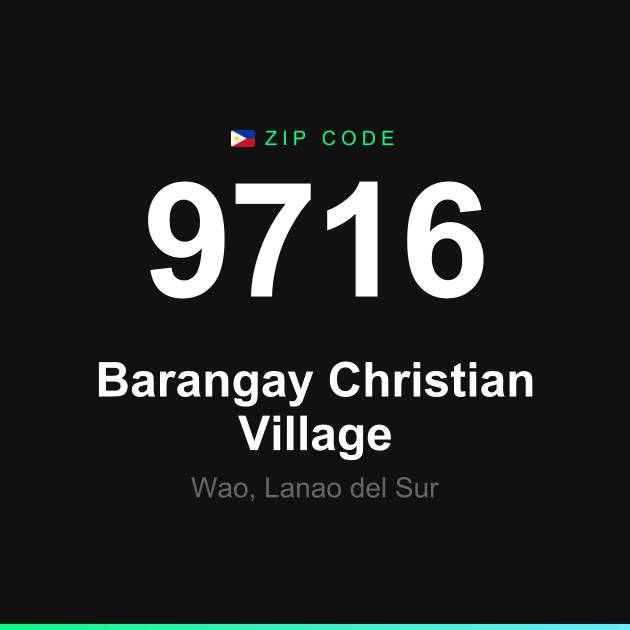 Shareable ZIP code 9716 card for Barangay Christian Village