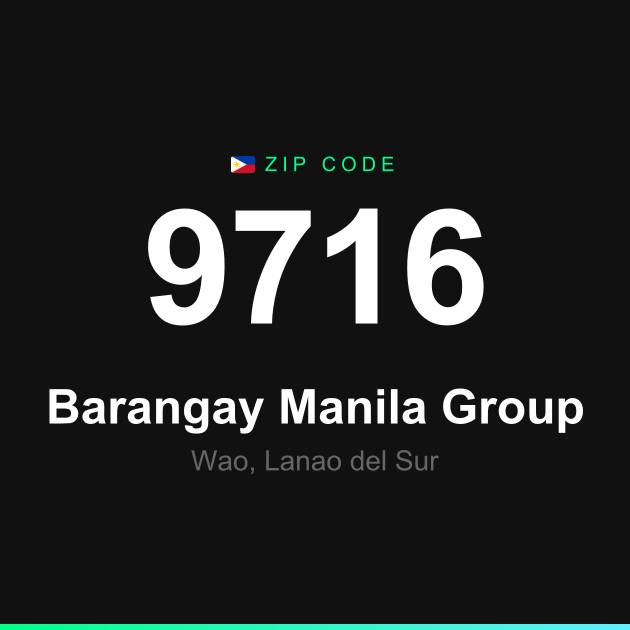 Shareable ZIP code 9716 card for Barangay Manila Group