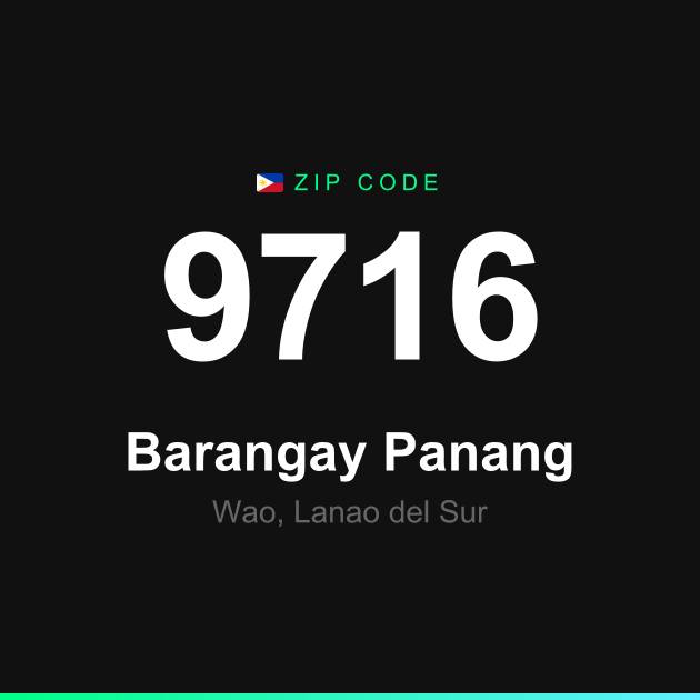 Shareable ZIP code 9716 card for Barangay Panang