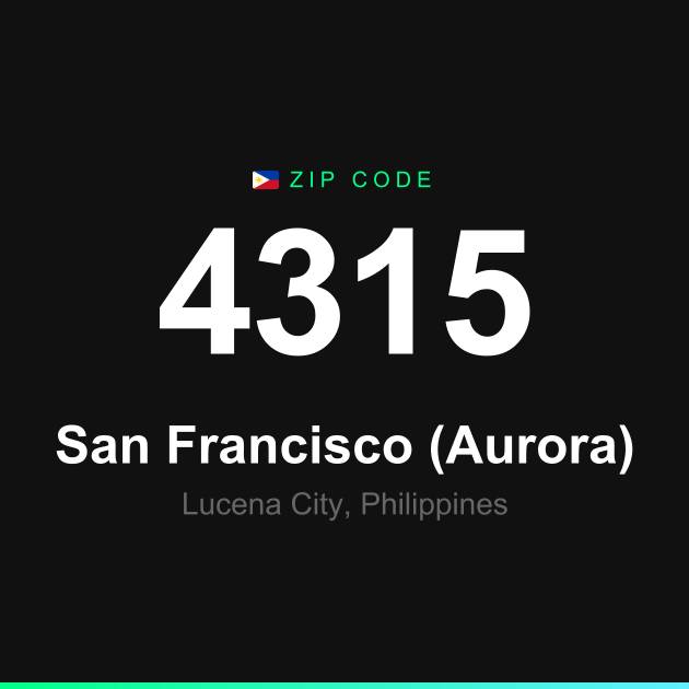 Shareable ZIP code 4315 card for San Francisco (Aurora)