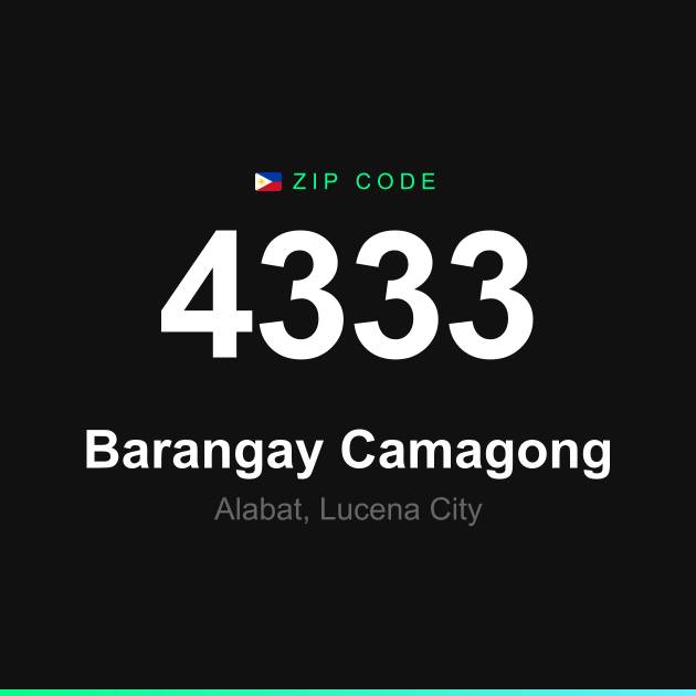 Shareable ZIP code 4333 card for Barangay Camagong