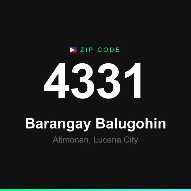Shareable ZIP code 4331 card for Barangay Balugohin