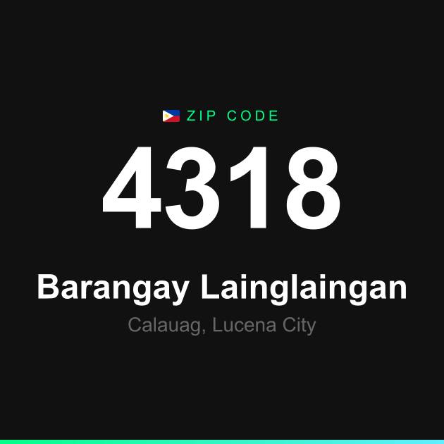 Shareable ZIP code 4318 card for Barangay Lainglaingan