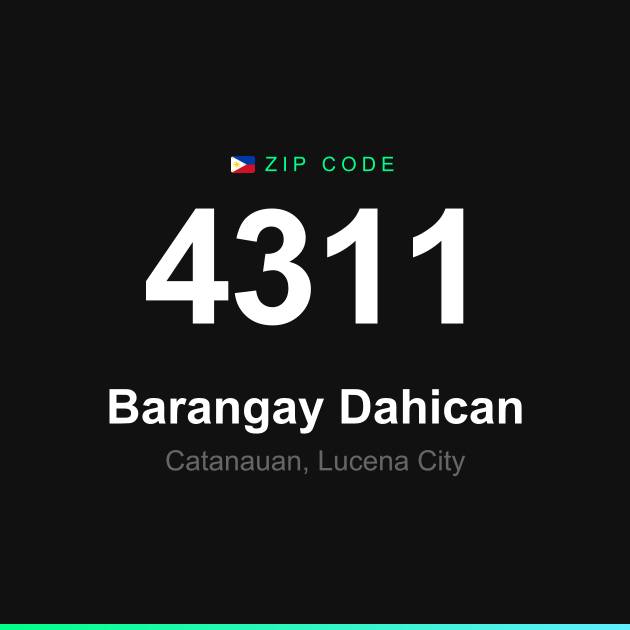 Shareable ZIP code 4311 card for Barangay Dahican