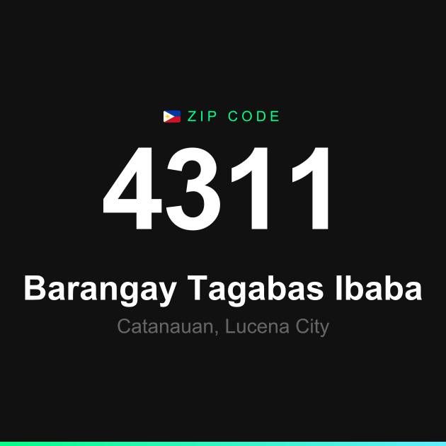 Shareable ZIP code 4311 card for Barangay Tagabas Ibaba