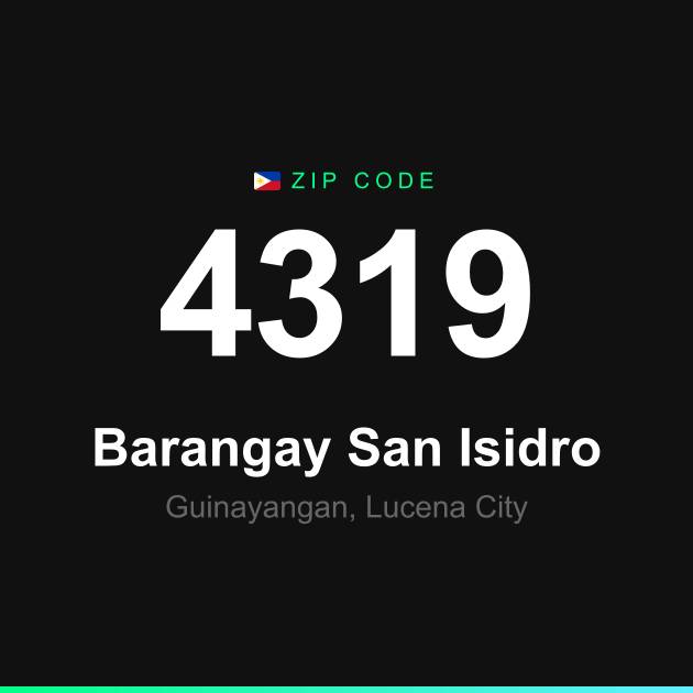Shareable ZIP code 4319 card for Barangay San Isidro