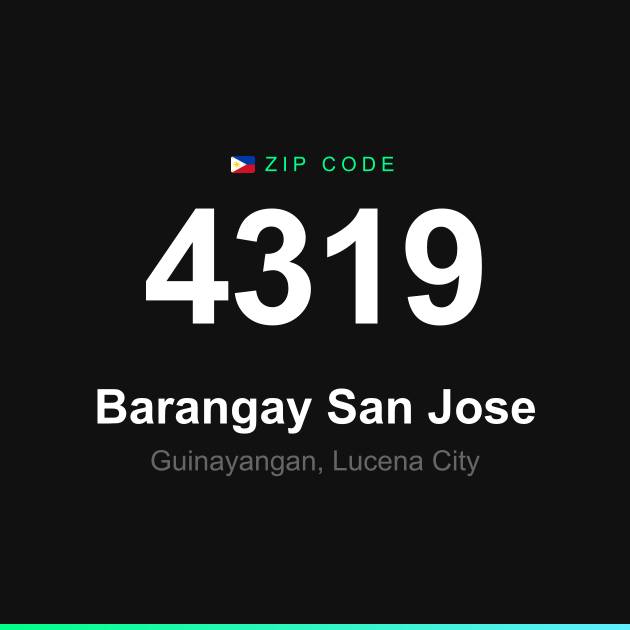 Shareable ZIP code 4319 card for Barangay San Jose