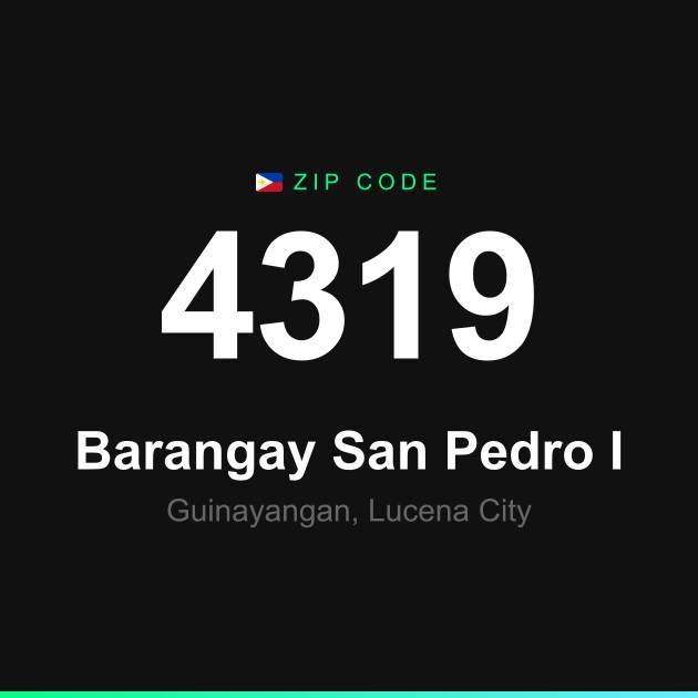 Shareable ZIP code 4319 card for Barangay San Pedro I