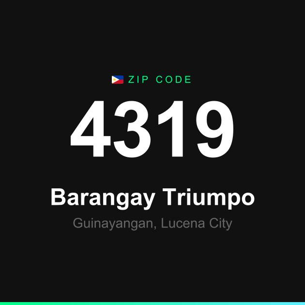 Shareable ZIP code 4319 card for Barangay Triumpo