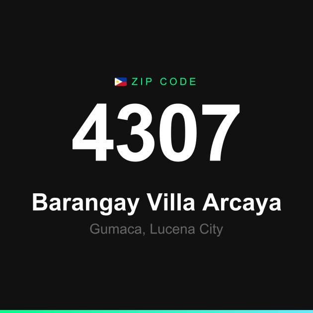 Shareable ZIP code 4307 card for Barangay Villa Arcaya