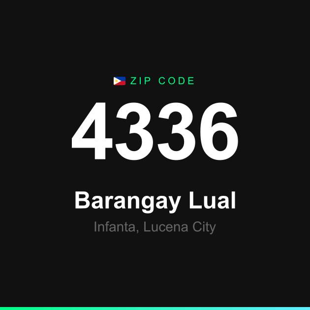 Shareable ZIP code 4336 card for Barangay Lual