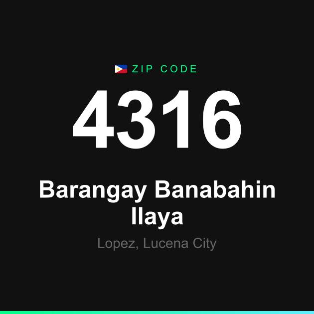 Shareable ZIP code 4316 card for Barangay Banabahin Ilaya