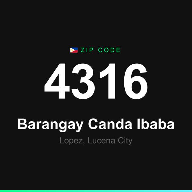 Shareable ZIP code 4316 card for Barangay Canda Ibaba
