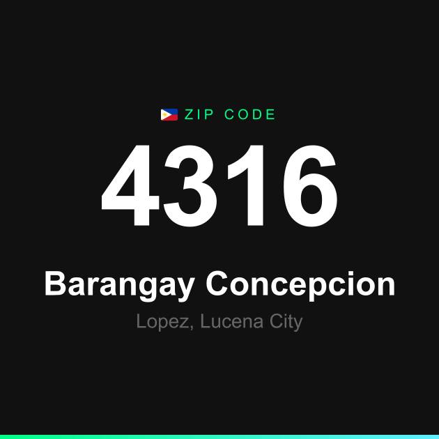 Shareable ZIP code 4316 card for Barangay Concepcion