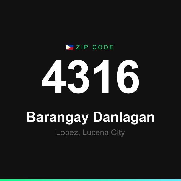 Shareable ZIP code 4316 card for Barangay Danlagan