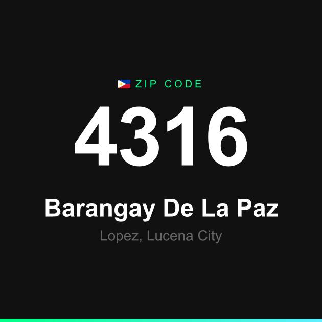 Shareable ZIP code 4316 card for Barangay De La Paz
