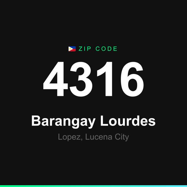 Shareable ZIP code 4316 card for Barangay Lourdes