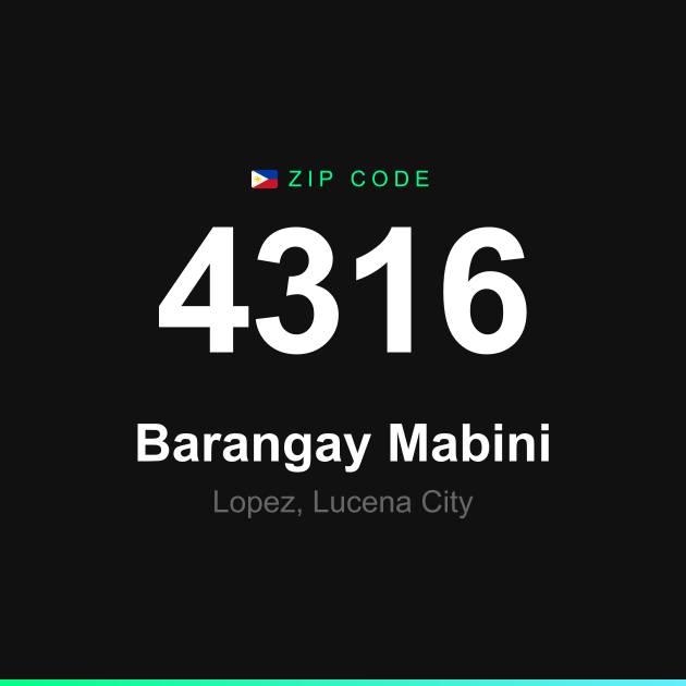 Shareable ZIP code 4316 card for Barangay Mabini