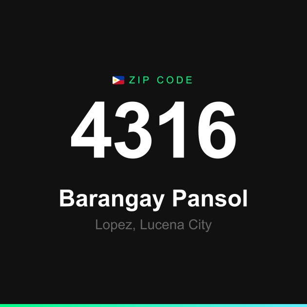 Shareable ZIP code 4316 card for Barangay Pansol