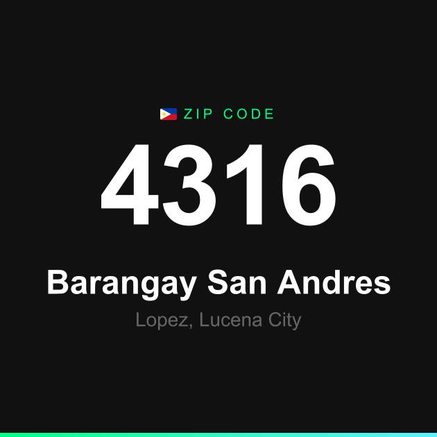 Shareable ZIP code 4316 card for Barangay San Andres